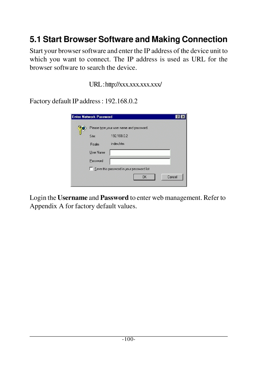 KTI Networks KS-2260 operation manual Start Browser Software and Making Connection 