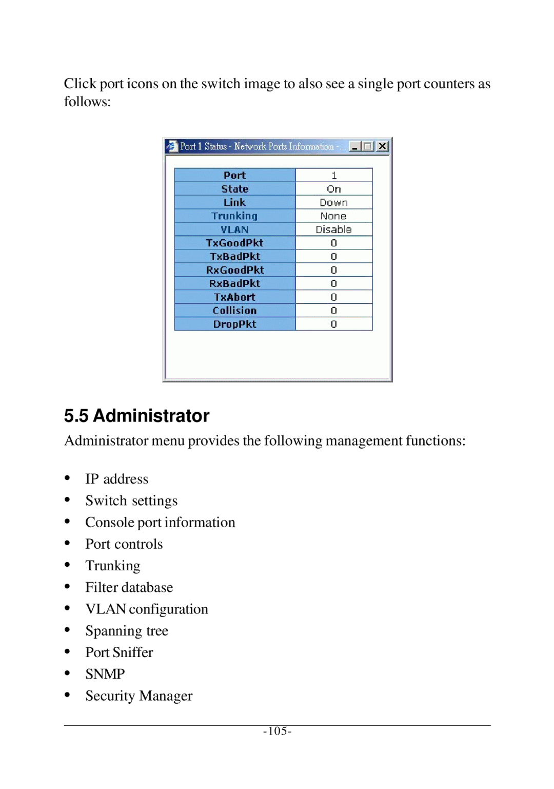 KTI Networks KS-2260 operation manual Administrator 