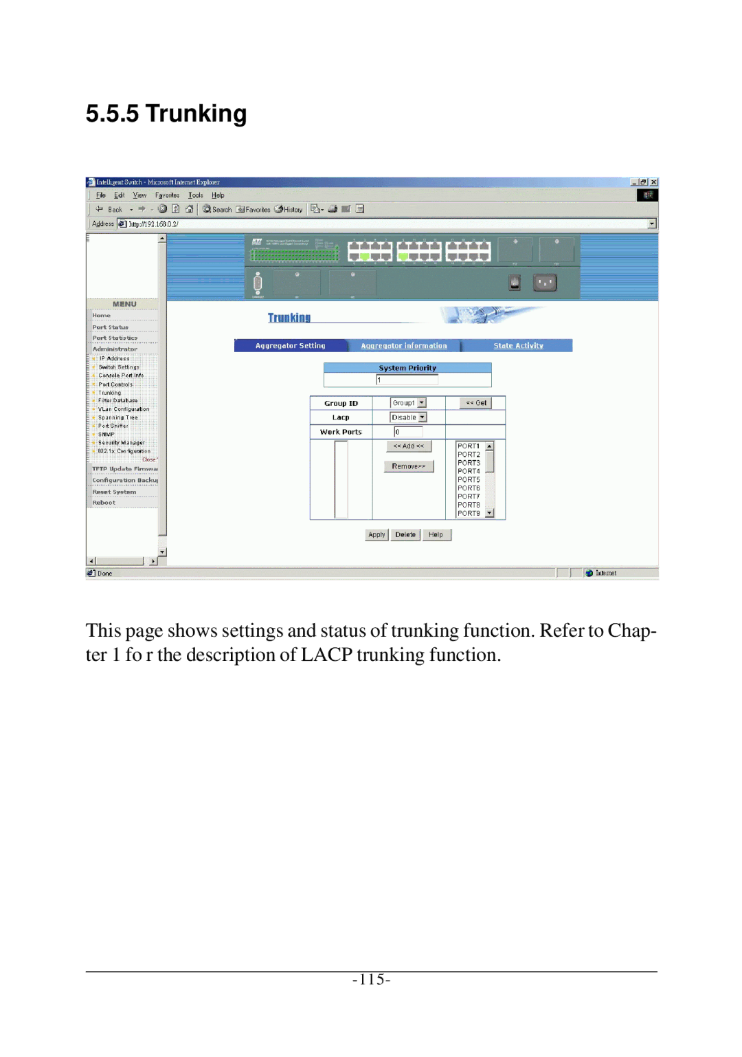 KTI Networks KS-2260 operation manual Trunking 