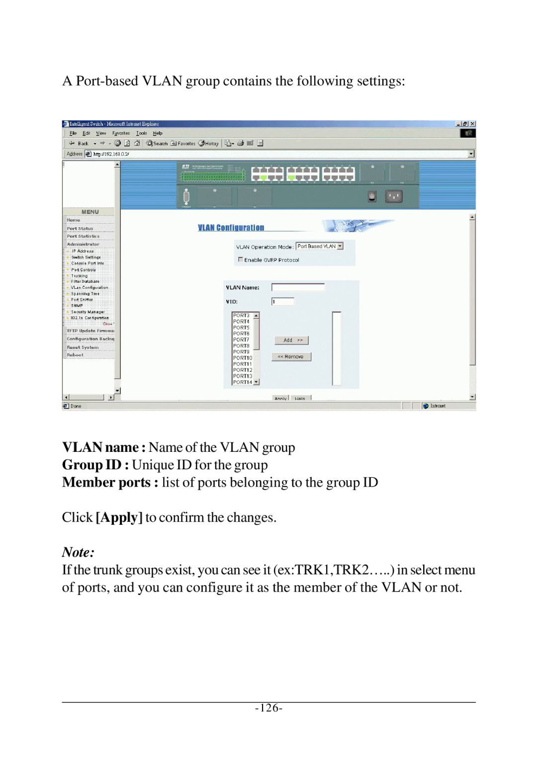 KTI Networks KS-2260 operation manual 126 