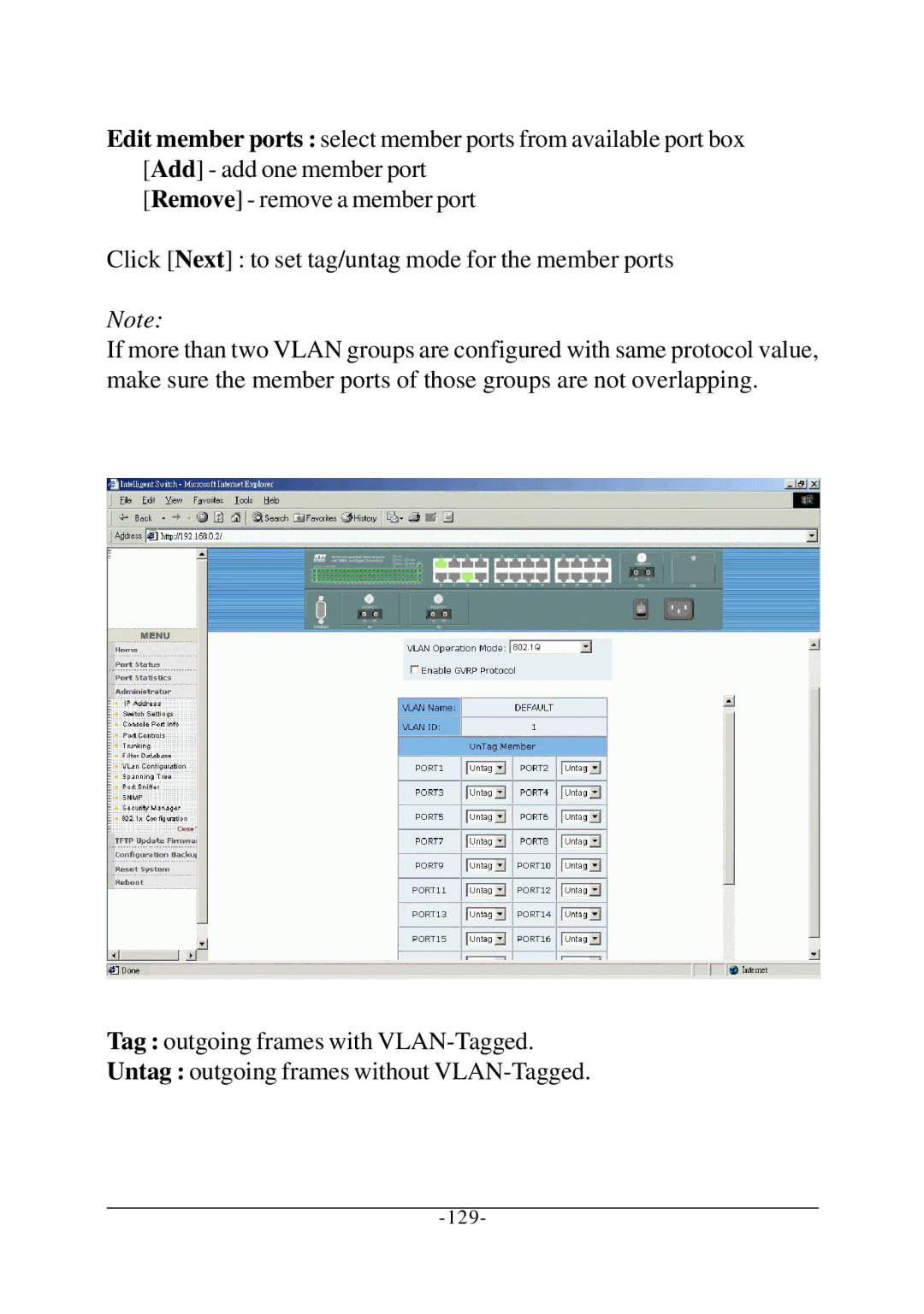 KTI Networks KS-2260 operation manual 129 