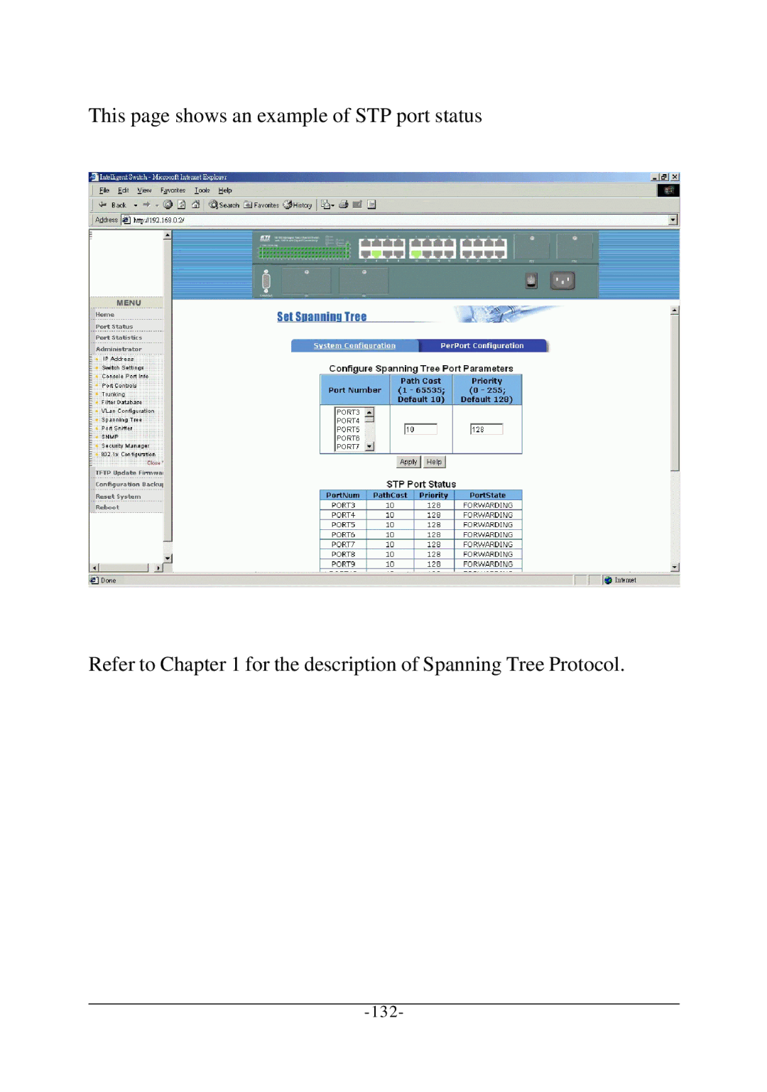 KTI Networks KS-2260 operation manual 132 