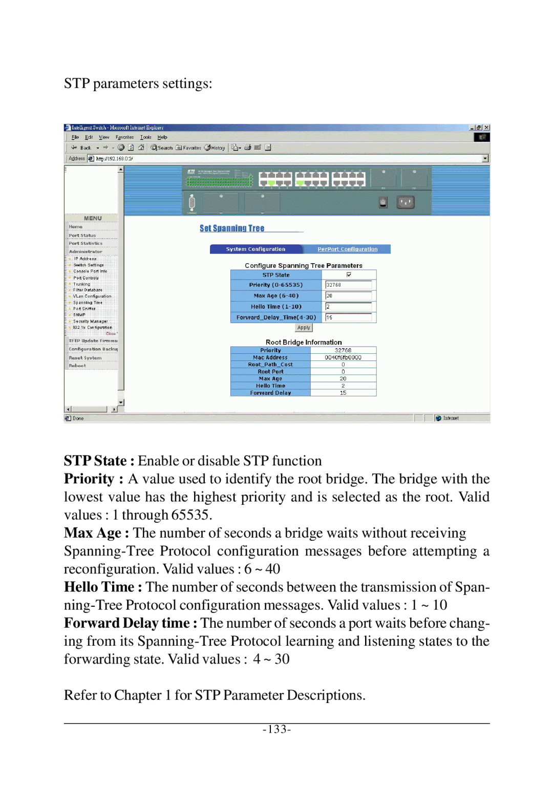 KTI Networks KS-2260 operation manual 133 