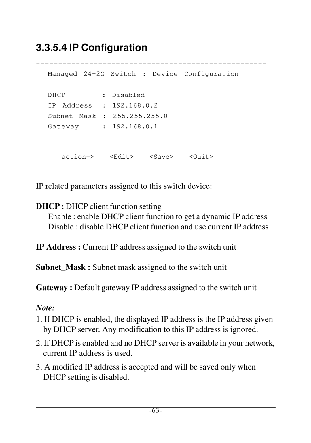 KTI Networks KS-2260 operation manual IP Configuration 