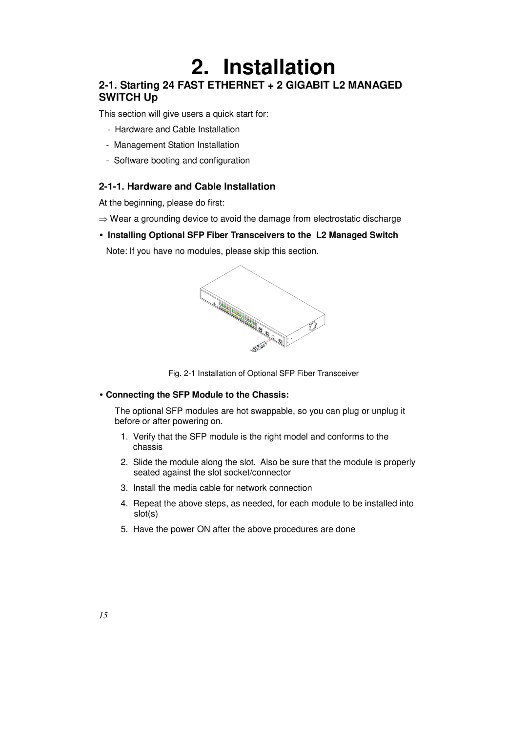 KTI Networks KS-2262 Starting 24 Fast Ethernet + 2 Gigabit L2 Managed Switch Up, Hardware and Cable Installation 