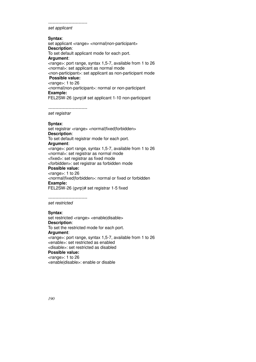 KTI Networks KS-2262 user manual Set applicant 