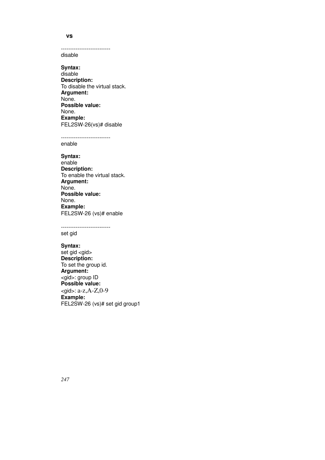 KTI Networks KS-2262 user manual Gid a-z,A-Z,0-9 