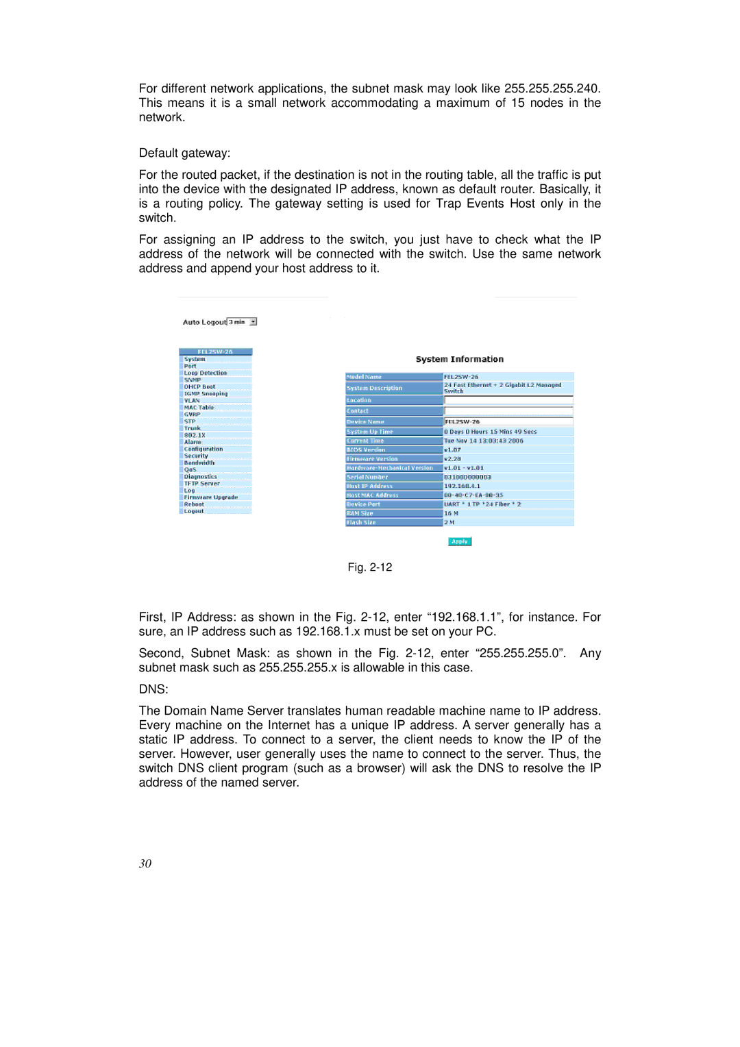 KTI Networks KS-2262 user manual Dns 