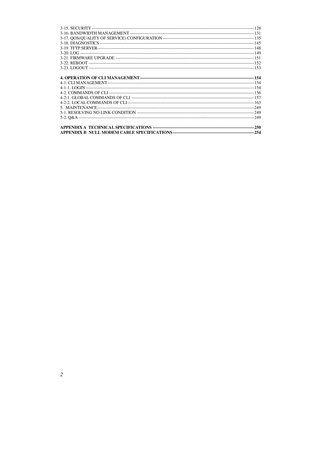 KTI Networks KS-2262 user manual Operation of CLI Management 154 