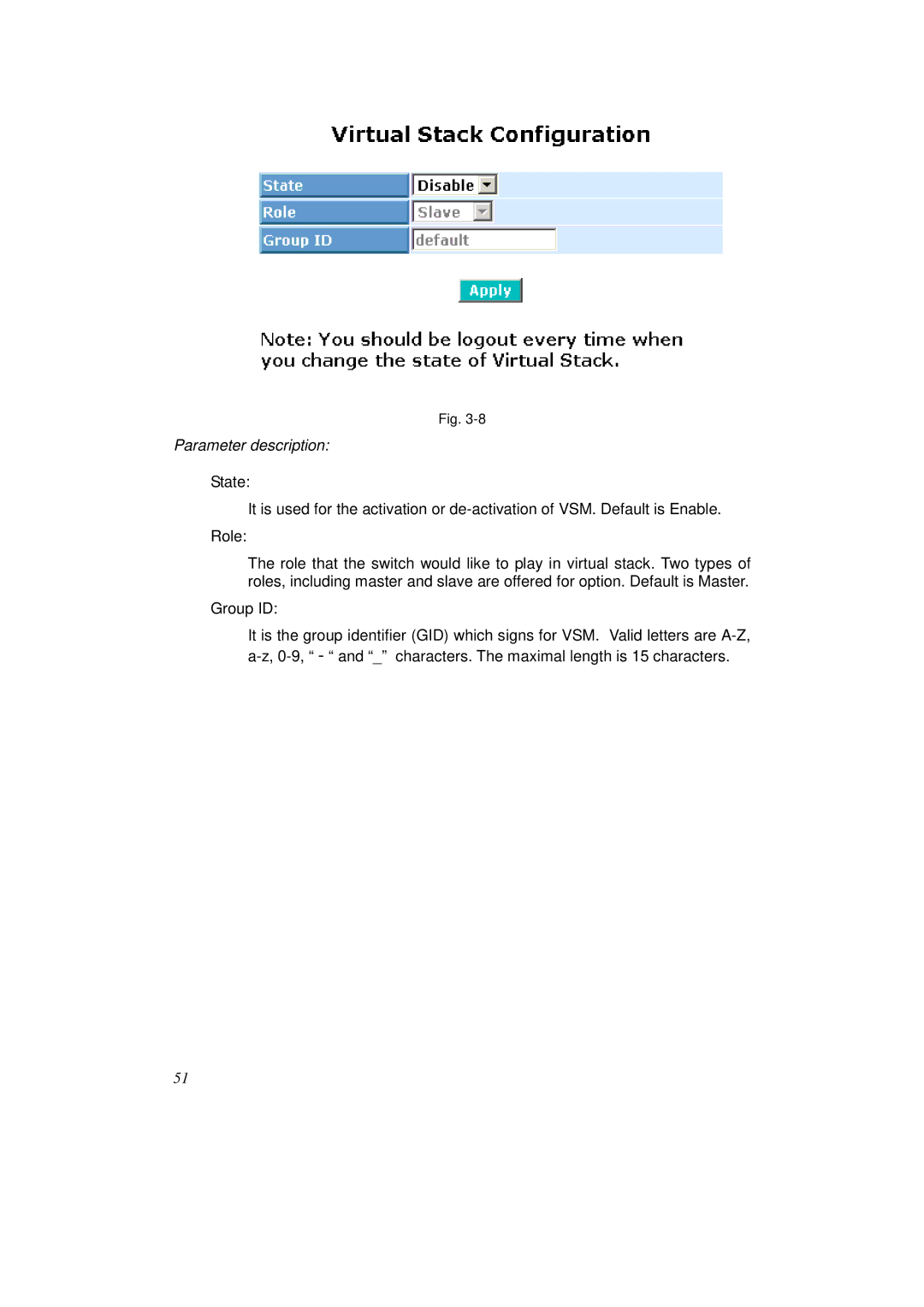 KTI Networks KS-2262 user manual Parameter description 