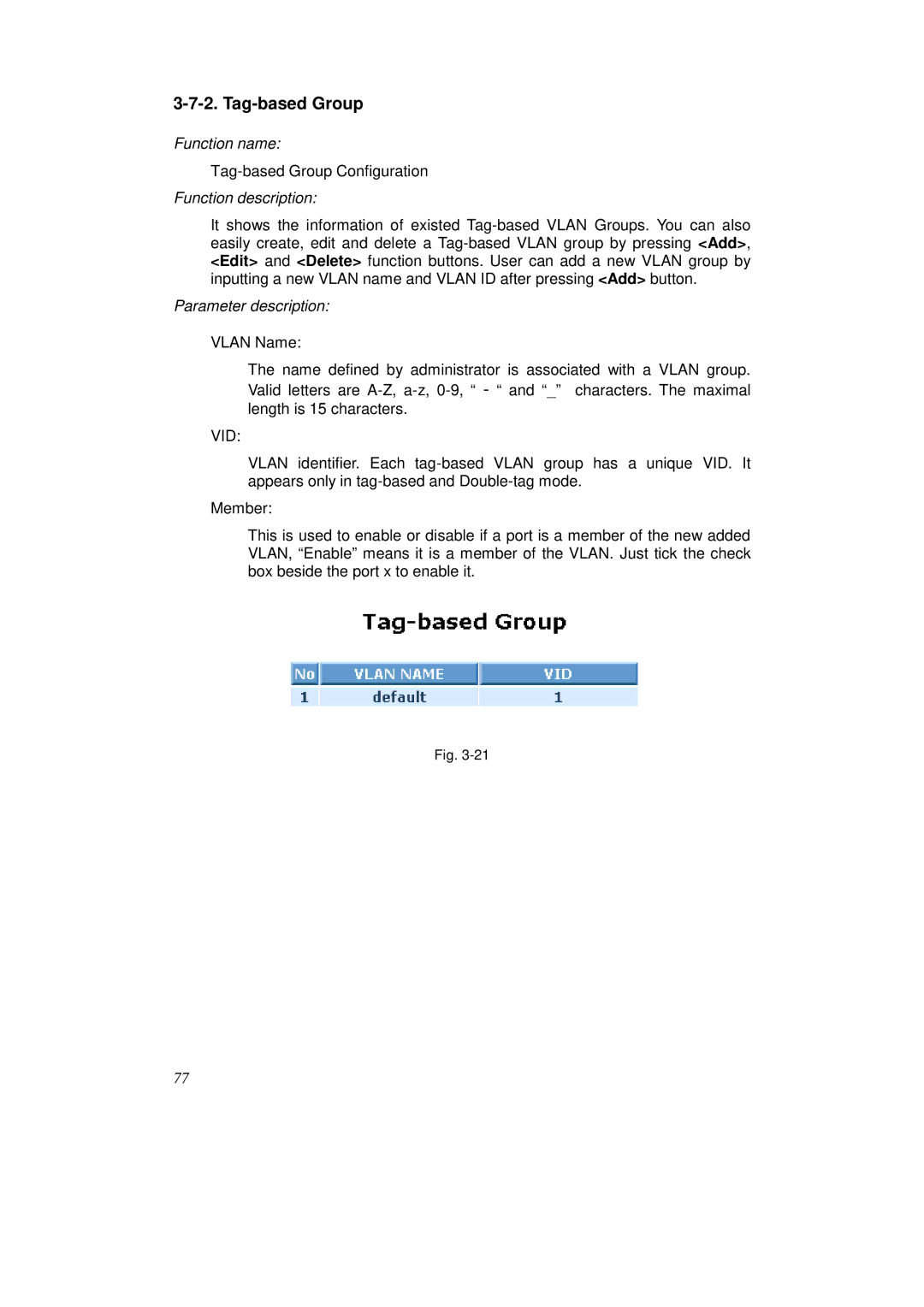 KTI Networks KS-2262 user manual Tag-based Group 