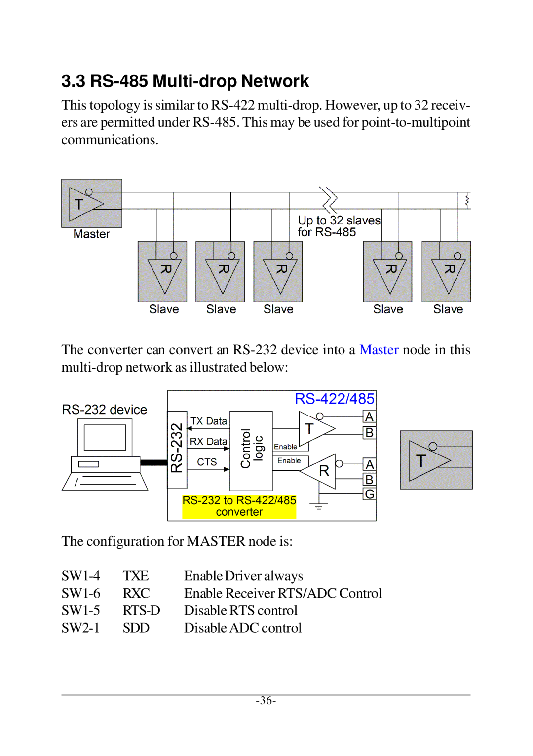 KTI Networks KSC-240 manual RS-485 Multi-drop Network 