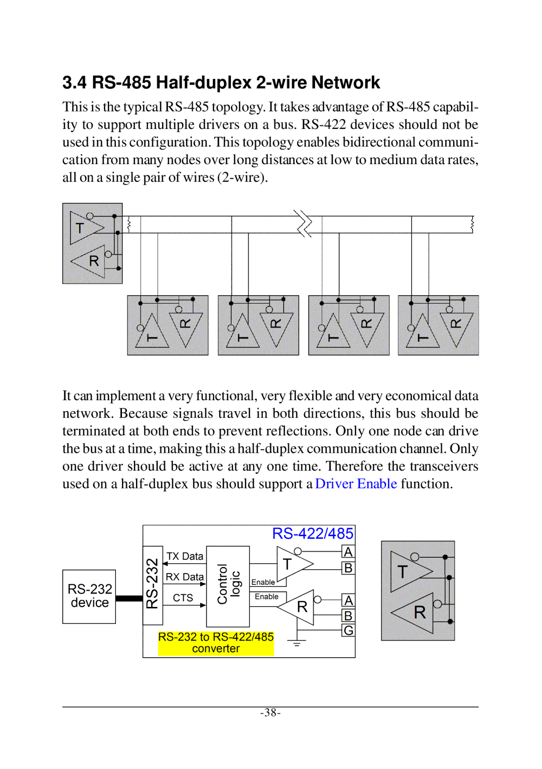 KTI Networks KSC-240 manual RS-485 Half-duplex 2-wire Network 