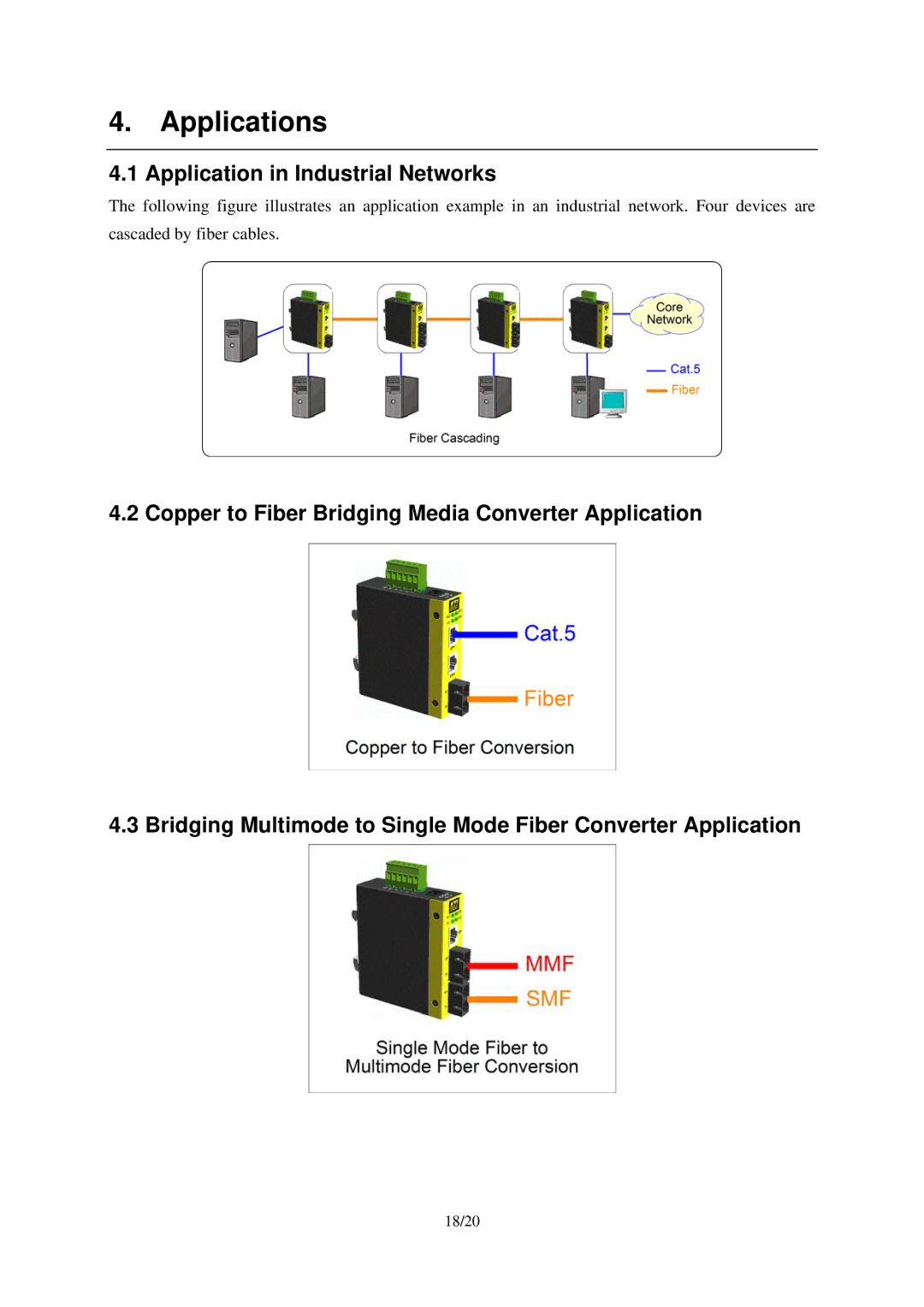 KTI Networks KSD-103-B Series, KSD-103-A Series manual Applications, Application in Industrial Networks 