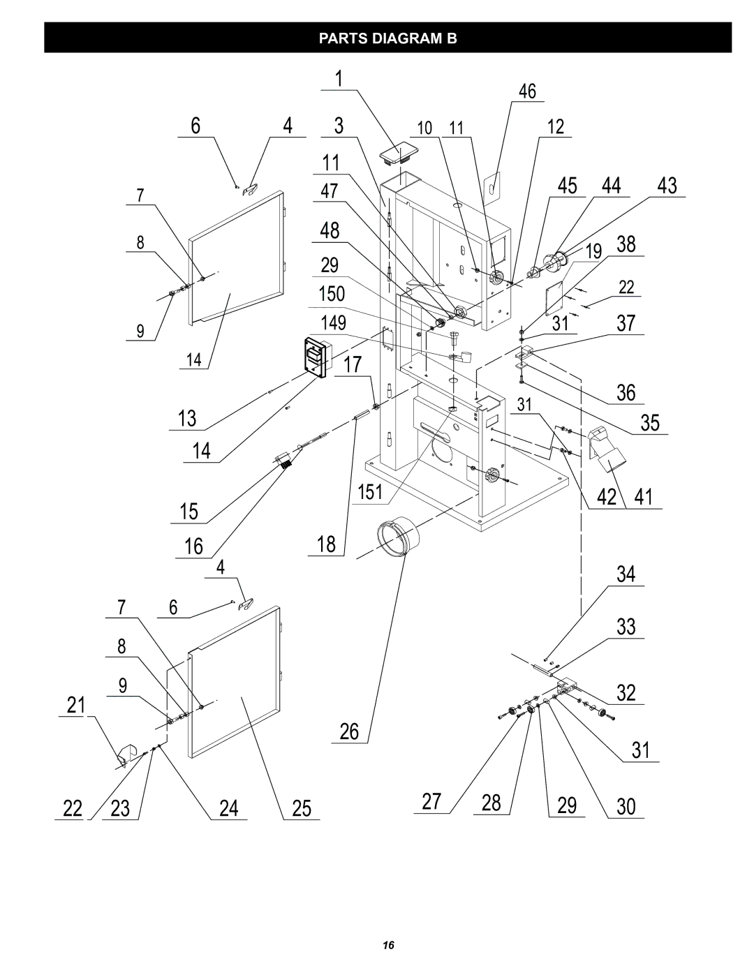 Kuhn Rikon 10-321 owner manual 151, Parts Diagram B 