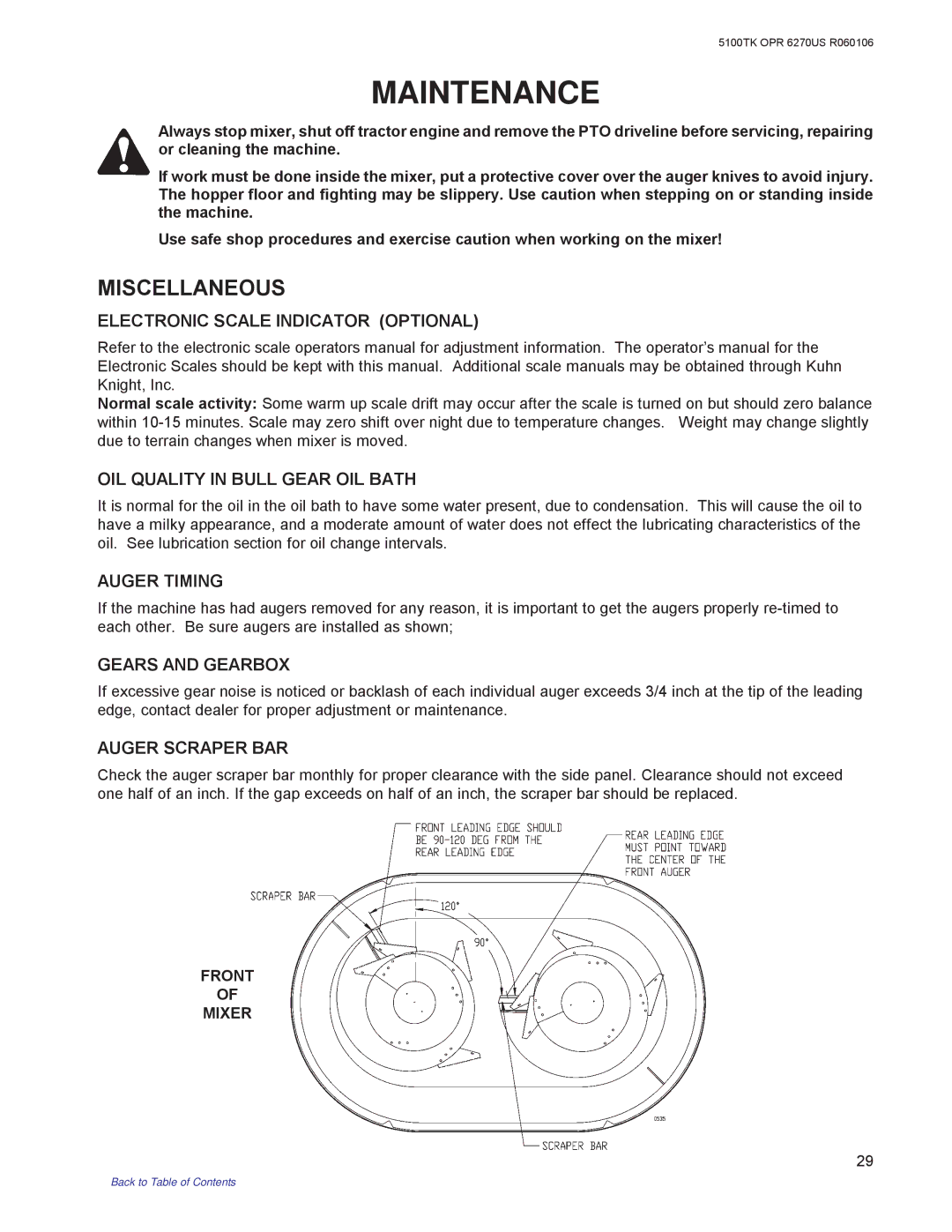 Kuhn Rikon 5100 instruction manual Miscellaneous 