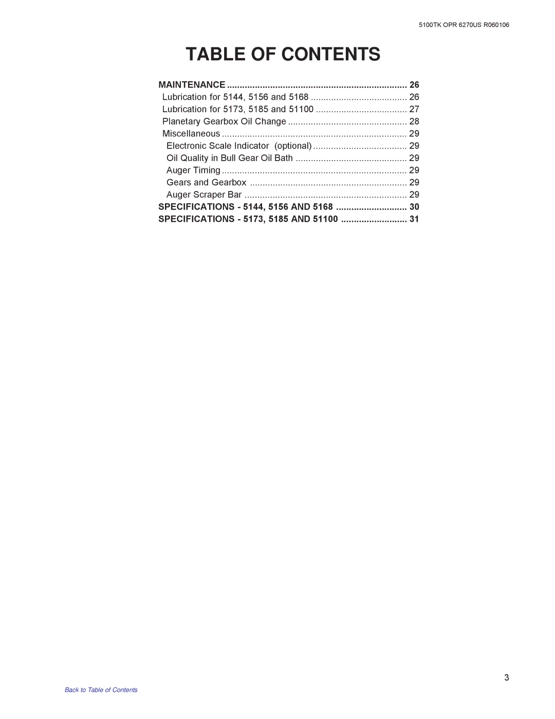 Kuhn Rikon 5100 instruction manual Lubrication for 5144, 5156 Lubrication for 5173, 5185 