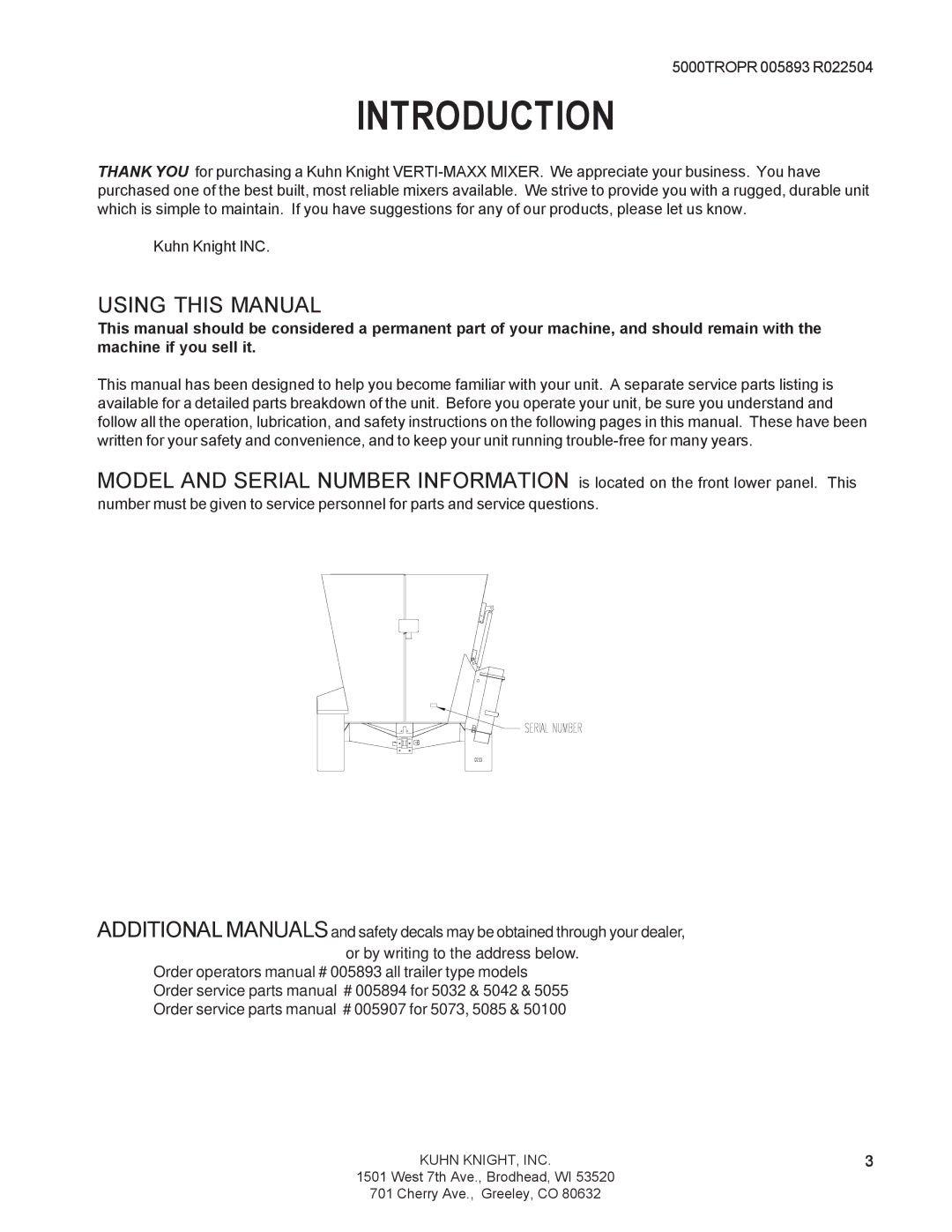 Kuhn Rikon 5000 Series, Verti-Maxx Mixer instruction manual Introduction 