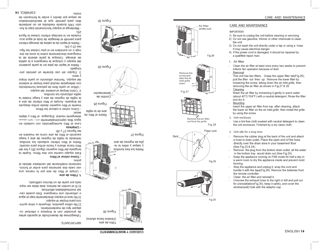 Kul KU32085 manual Care and Maintenance, Unit enclosure, Unit idle for a long time 