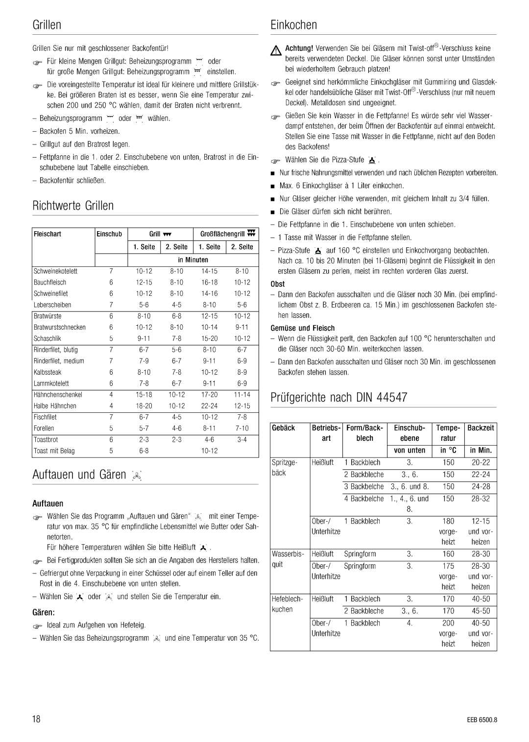 Kuppersbusch USA EEB 6500.8 installation manual Eeb 