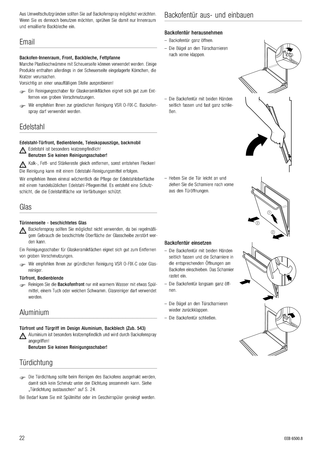 Kuppersbusch USA EEB 6500.8 installation manual Eeb 