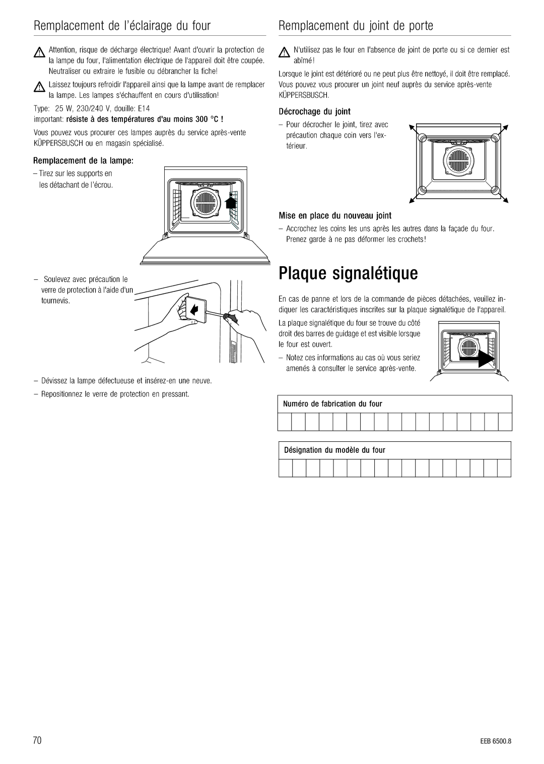 Kuppersbusch USA EEB 6500.8 installation manual Mä~èìÉ=ëáÖå~ä¨íáèìÉ 