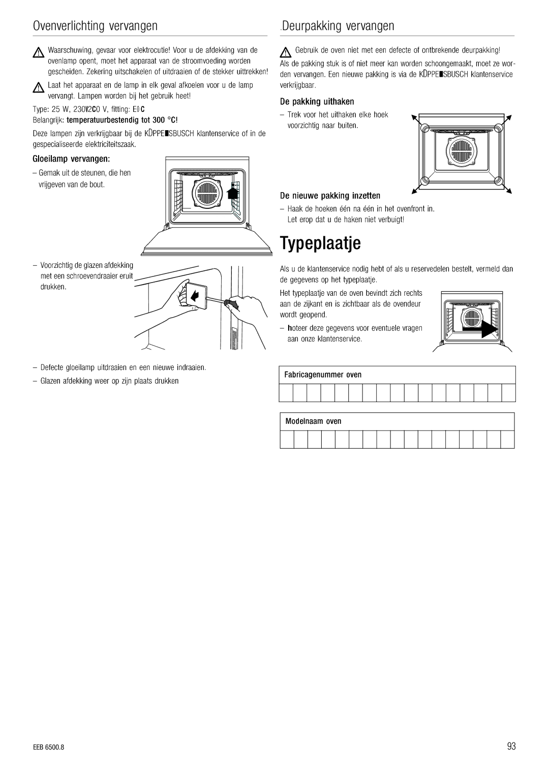 Kuppersbusch USA EEB 6500.8 installation manual QóéÉéä~~íàÉ 