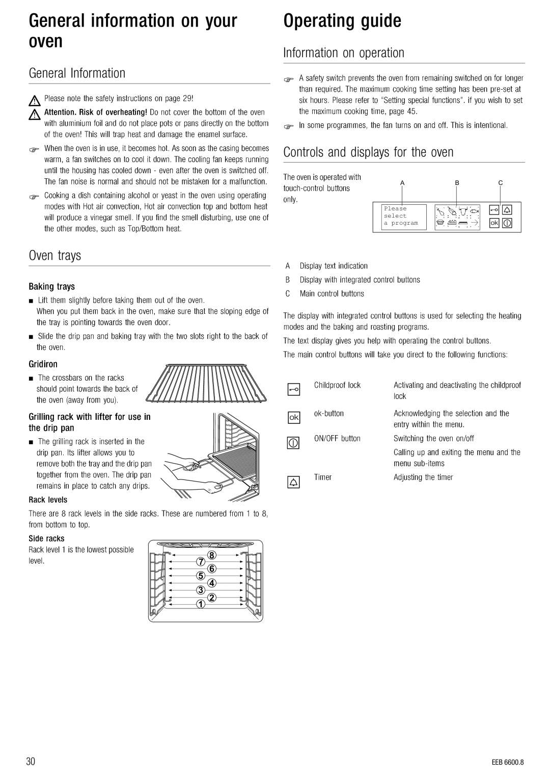 Kuppersbusch USA EEB 6600.8 installation manual ÇîÉå, LéÉê~íáåÖ=ÖìáÇÉ 