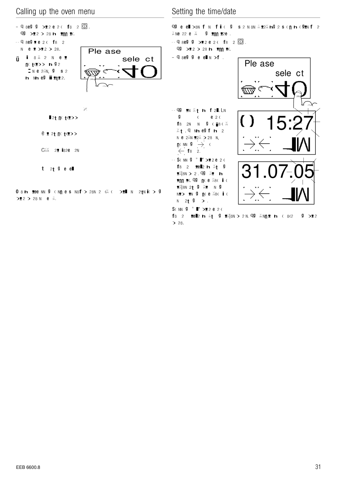 Kuppersbusch USA EEB 6600.8 installation manual `~ääáåÖ=ìé=íÜÉ=çîÉå=ãÉåìpÉííáåÖ=íÜÉ=íáãÉLÇ~íÉ 