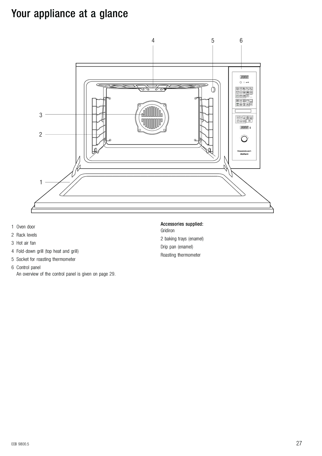 Kuppersbusch USA EEB 9800.5 installation manual Vçìê=~ééäá~åÅÉ=~í=~=Öä~åÅÉ=, PçÅâÉí=Ñçê=êç~ëíáåÖ=íÜÉêãçãÉíÉê 