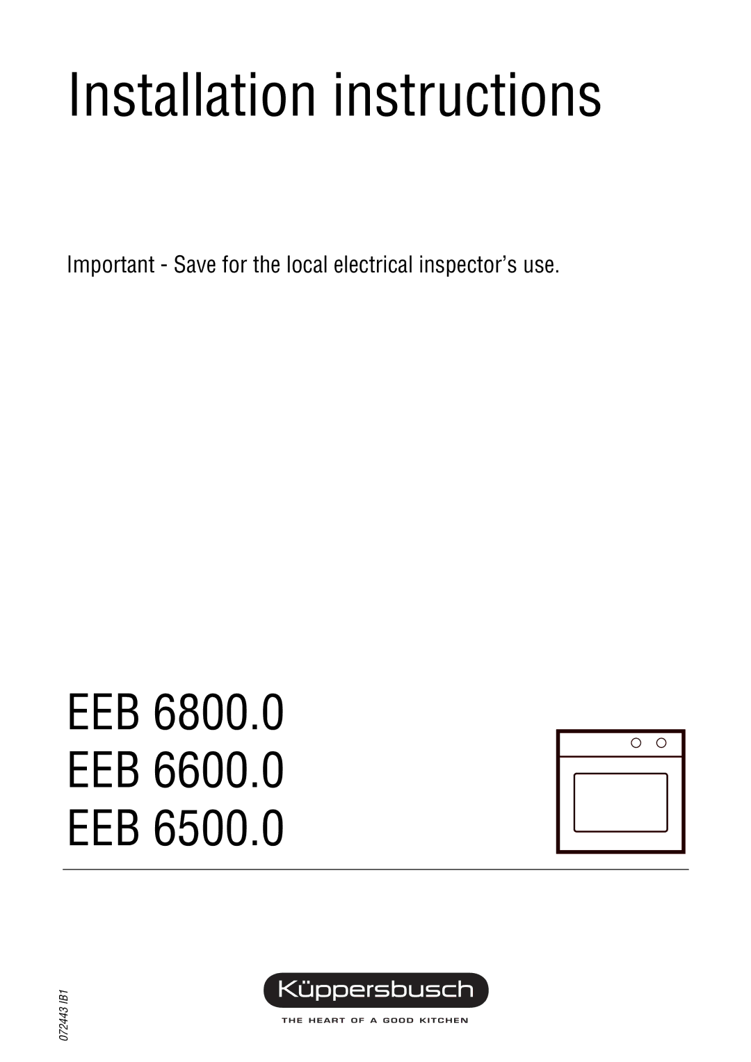 Kuppersbusch USA EKS 304.1, EGS 304.2 installation instructions Installation instructions 