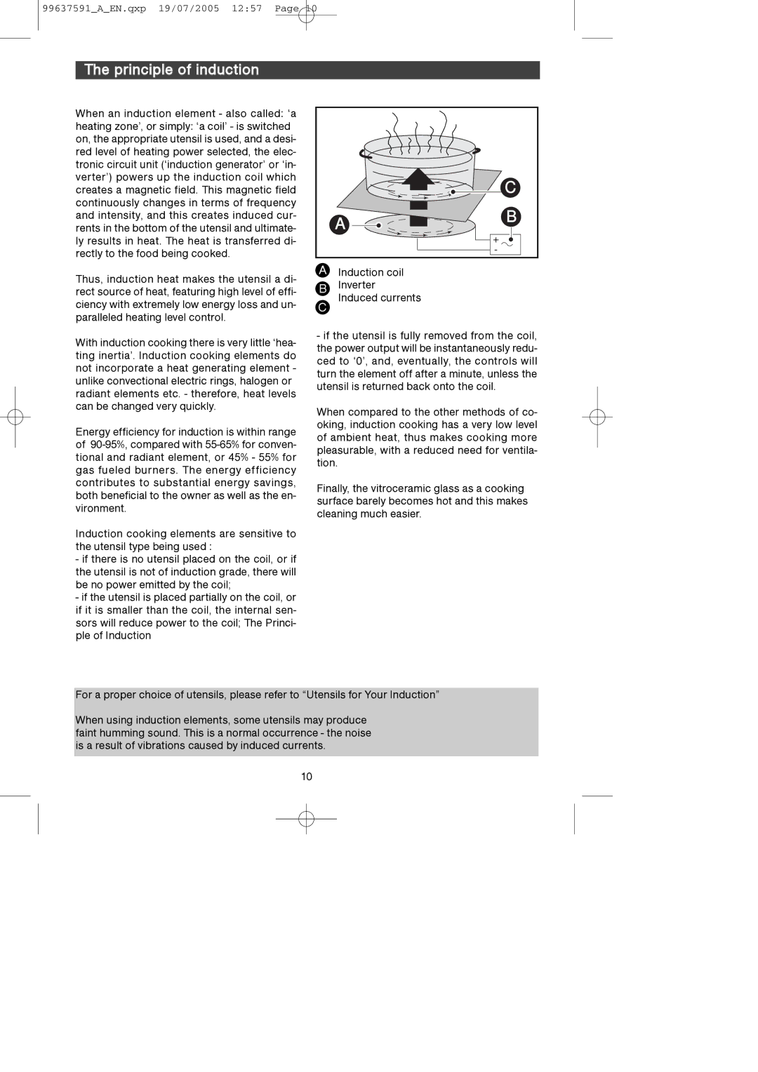 Kuppersbusch USA EKI326UL manual Principle of induction, When an induction element also called ‘a 