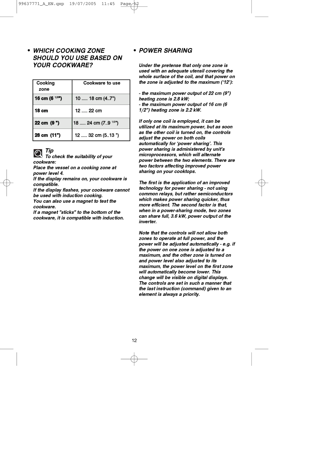 Kuppersbusch USA EKI956UL manual Which Cooking Zone should YOU USE Based on Your COOKWARE? 