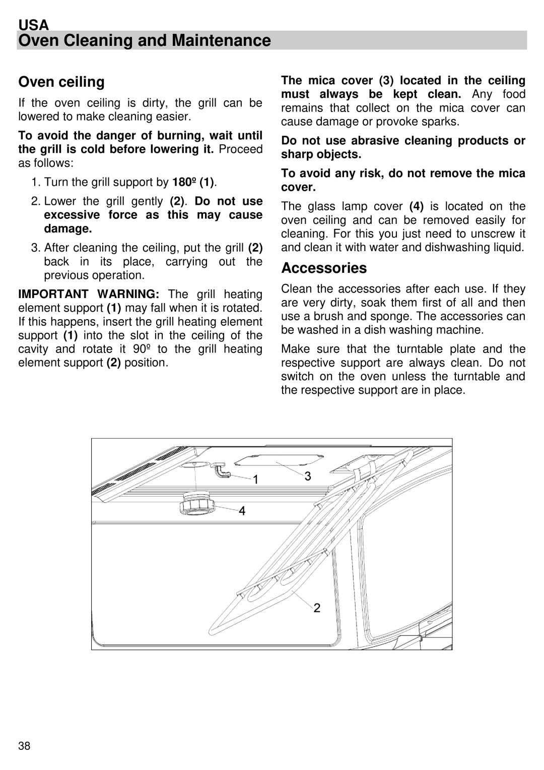 Kuppersbusch USA EMWK1050.1E-UL instruction manual Oven ceiling, Accessories 