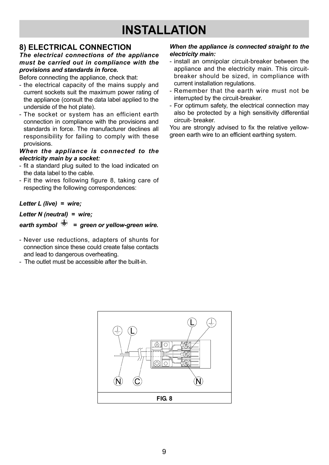 Kuppersbusch USA GMS 9551.0 E-UL, GMS 6540.0 E-UL instruction manual Electricalconnection 