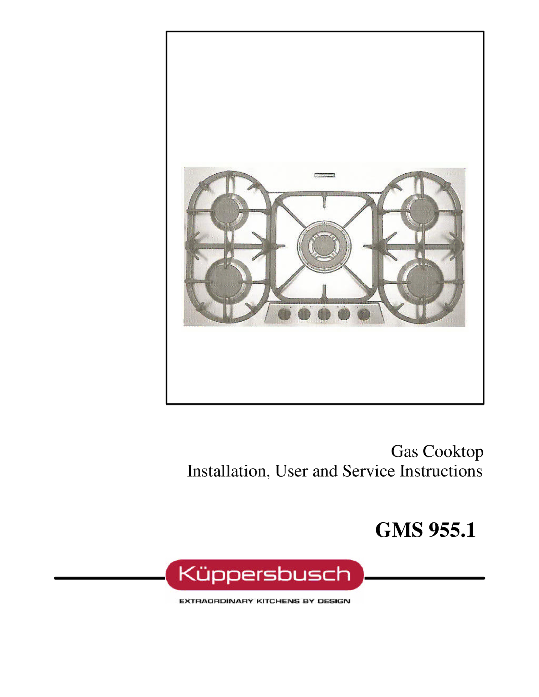 Kuppersbusch USA GMS 955.1 manual Gms 