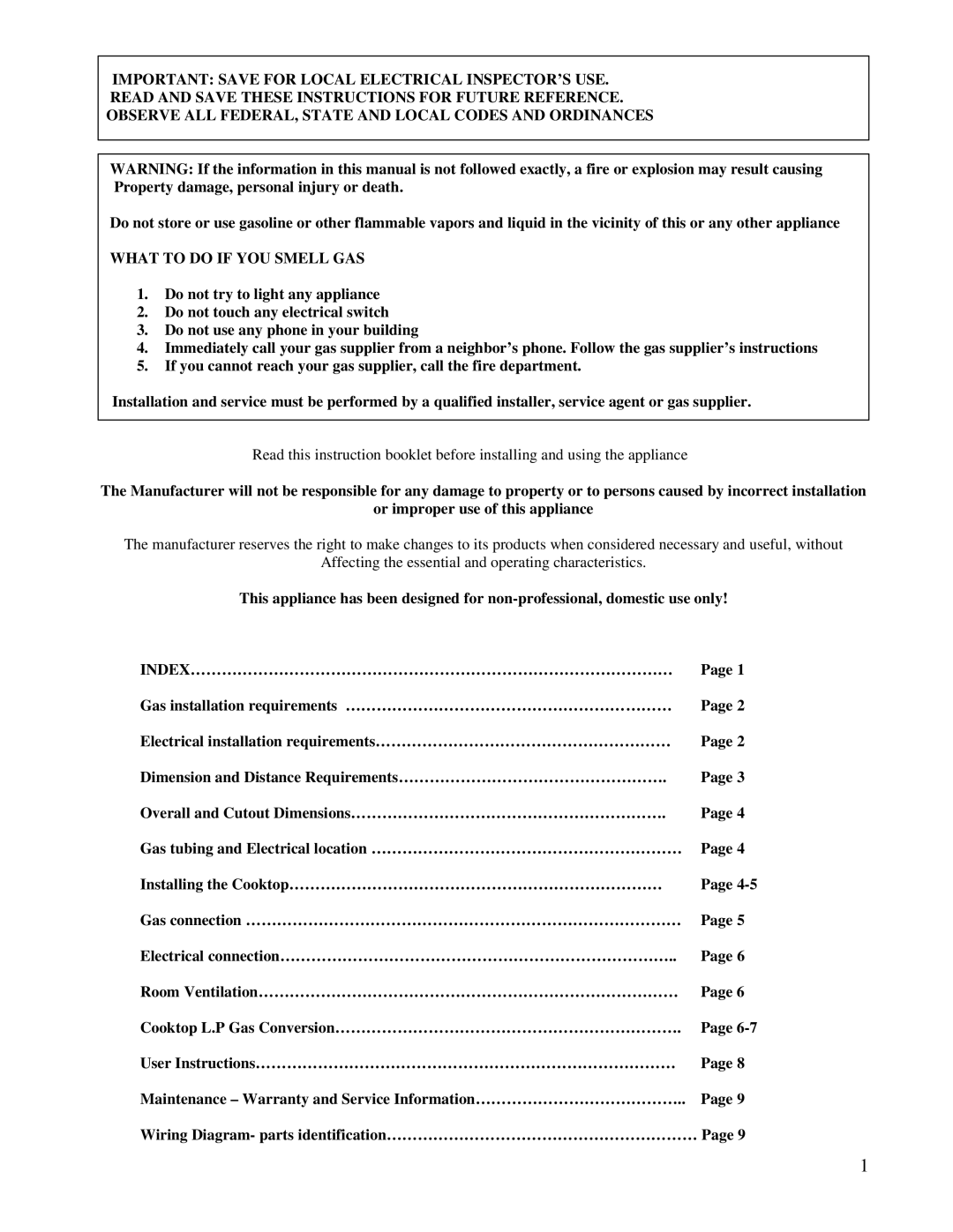 Kuppersbusch USA GMS 955.1 manual What to do if YOU Smell GAS 