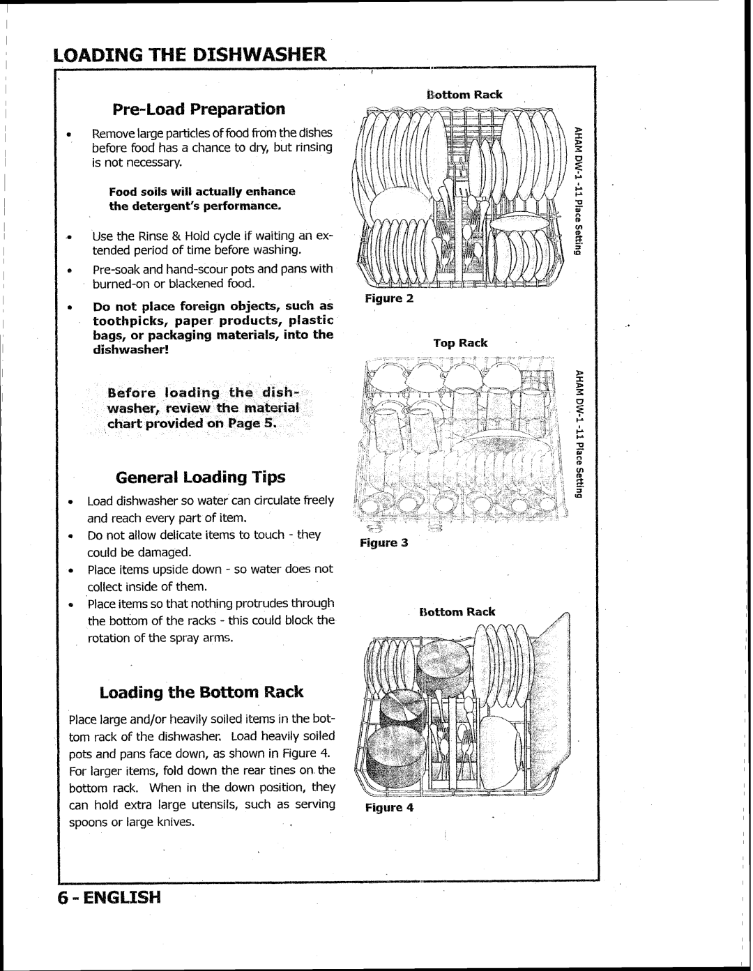 Kuppersbusch USA IGVS669 manual Loading The Dishwasher, Loading the Bottom Rack, Pre-Load Preparation, General Loading T@ps 