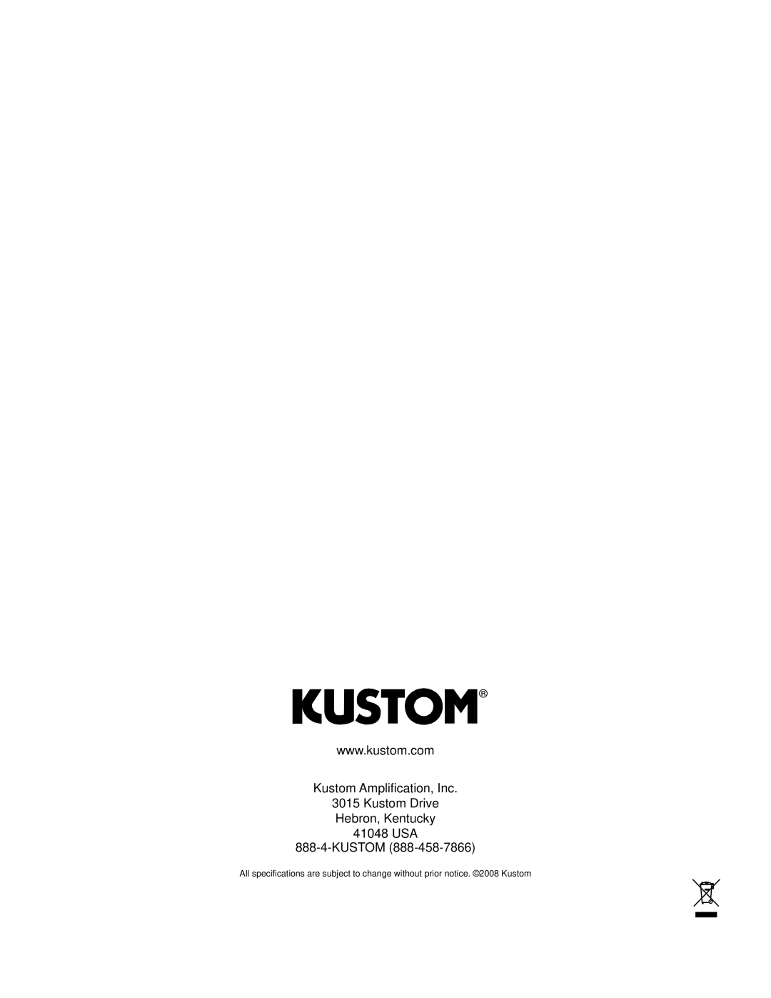 Kustom G115H owner manual 