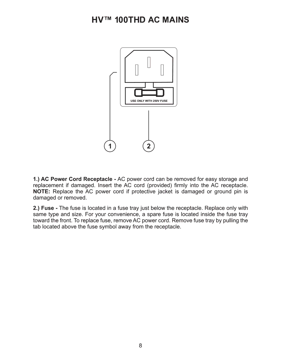 Kustom HV 100THD owner manual 