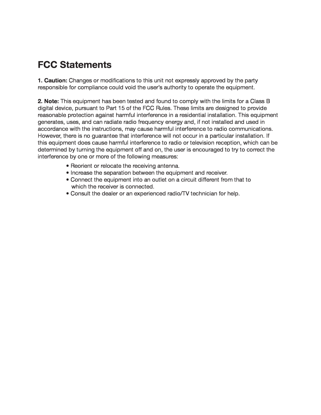 Kustom KG100FX112 owner manual FCC Statements 