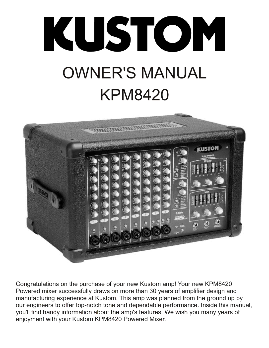 Kustom KPM8420 owner manual 