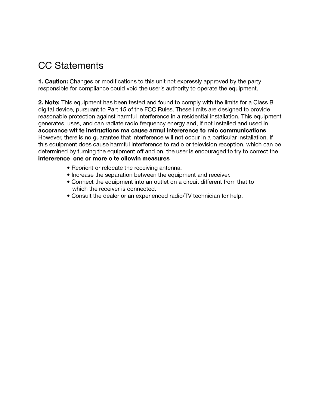 Kustom KXB20 owner manual FCC Statements 