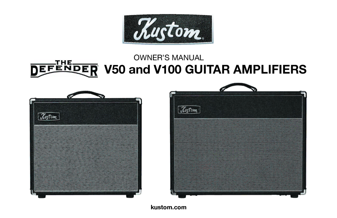 Kustom owner manual V50 and V100 Guitar Amplifiers 