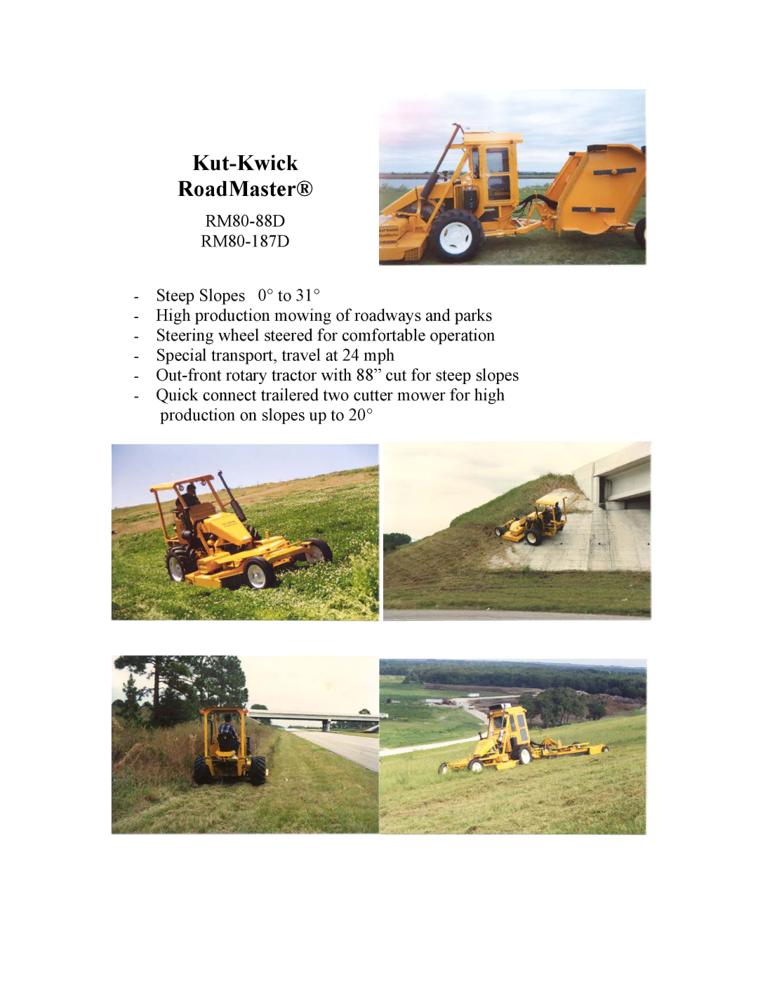 Kut-Kwick RM80-187D, RM80-88D manual Kut-Kwick RoadMaster 