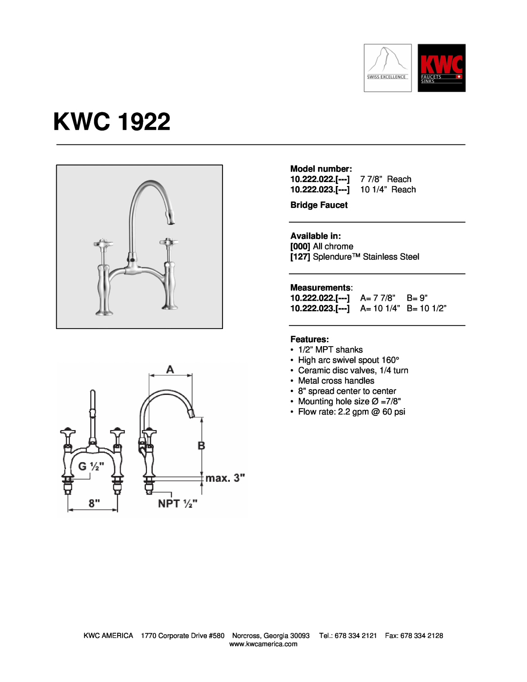 KWC 10.222.023, 10.222.022 manual 