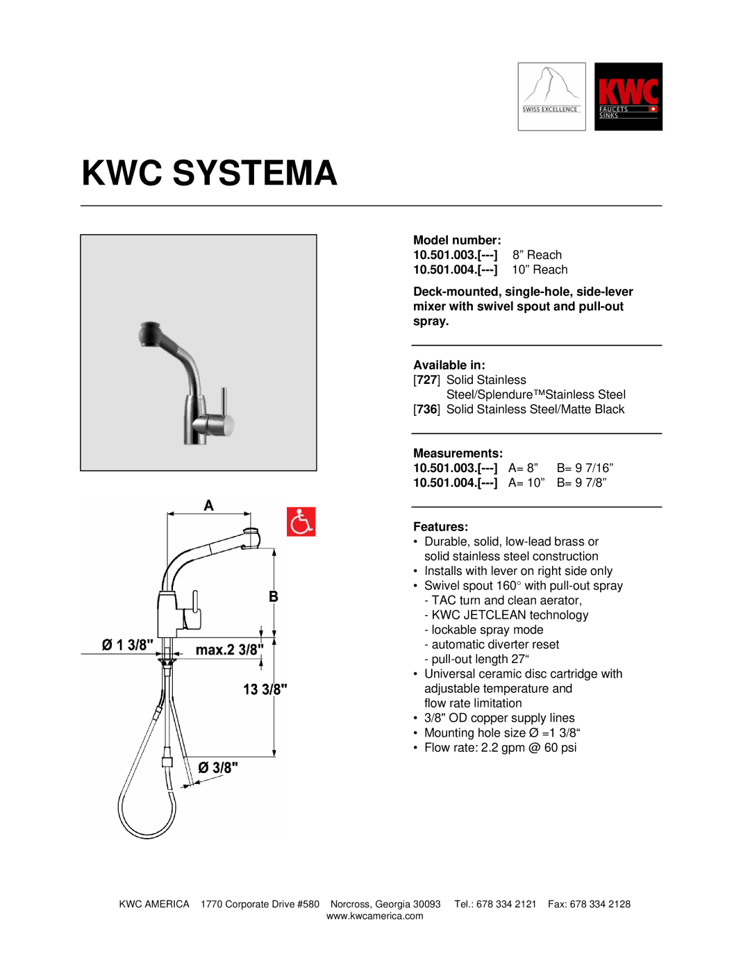 KWC 10.501.004 manual KWC Systema 