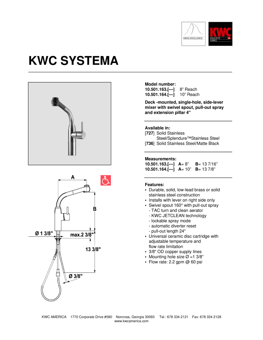 KWC 10.501.164 manual KWC Systema 