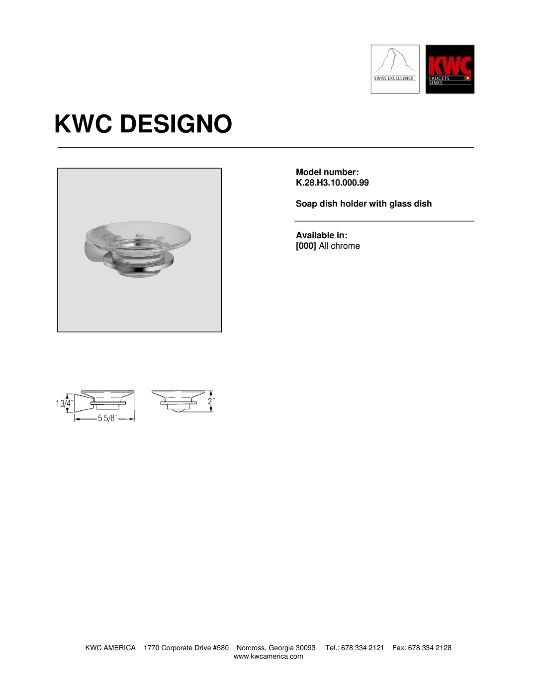 KWC K.28.H3.10.000.99 manual KWC Designo 