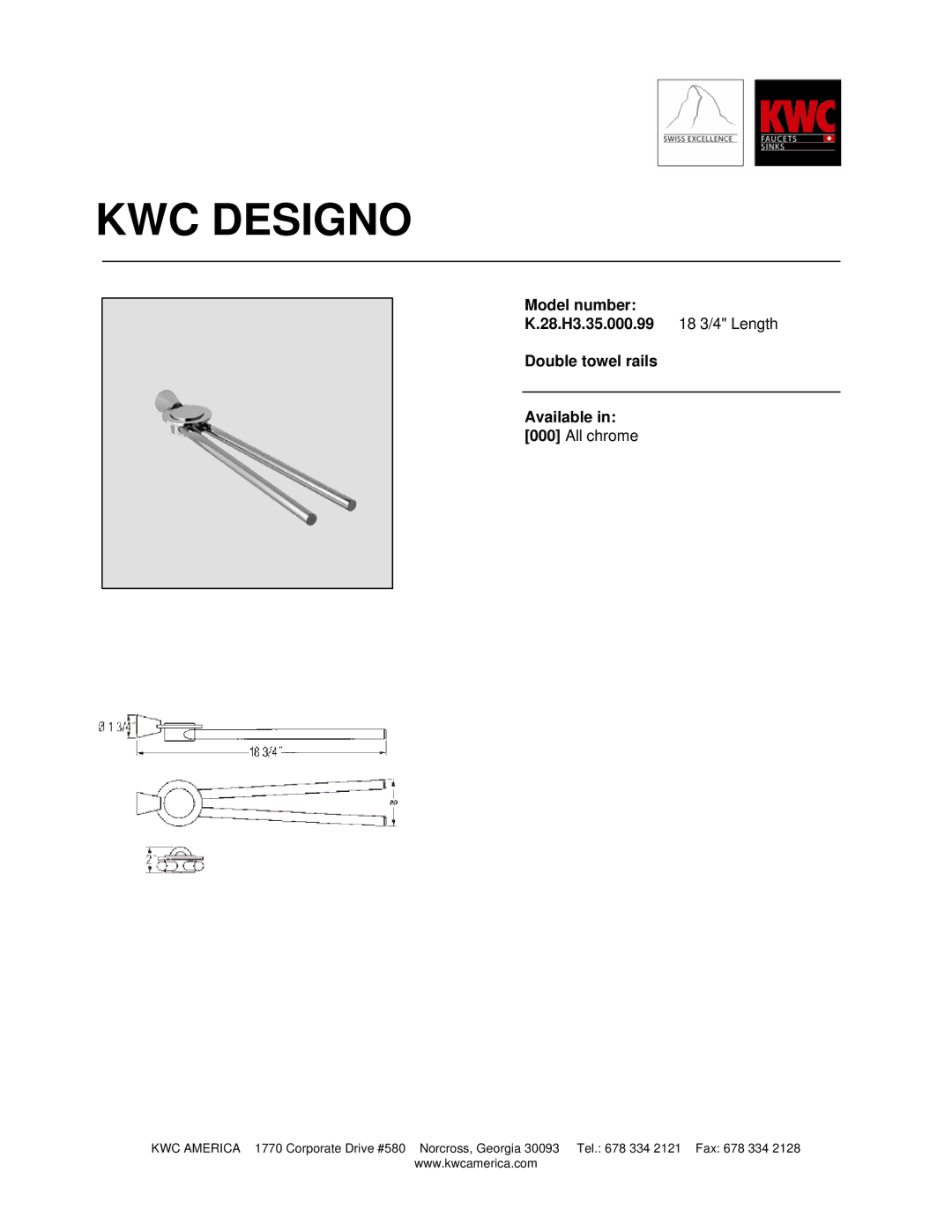 KWC K.28.H3.35.000.99 manual KWC Designo 